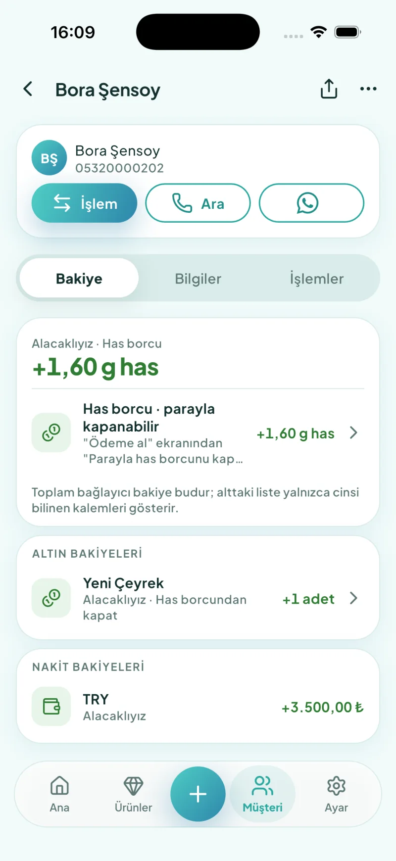 Dezy mobil uygulamasında müşteri kartı: veresiye borcu dökümü ve tahsilat geçmişi